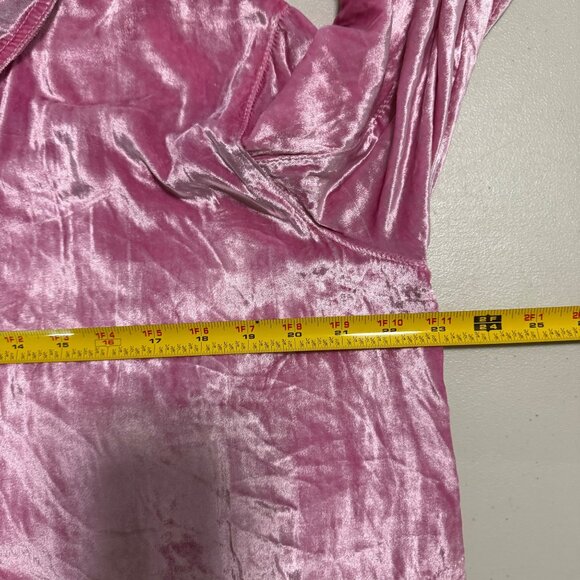 Ivy Jane Pink Crushed Velvet Long Sleeve Button Up Shirt Dress Womens Medium NEW - Picture 6 of 7